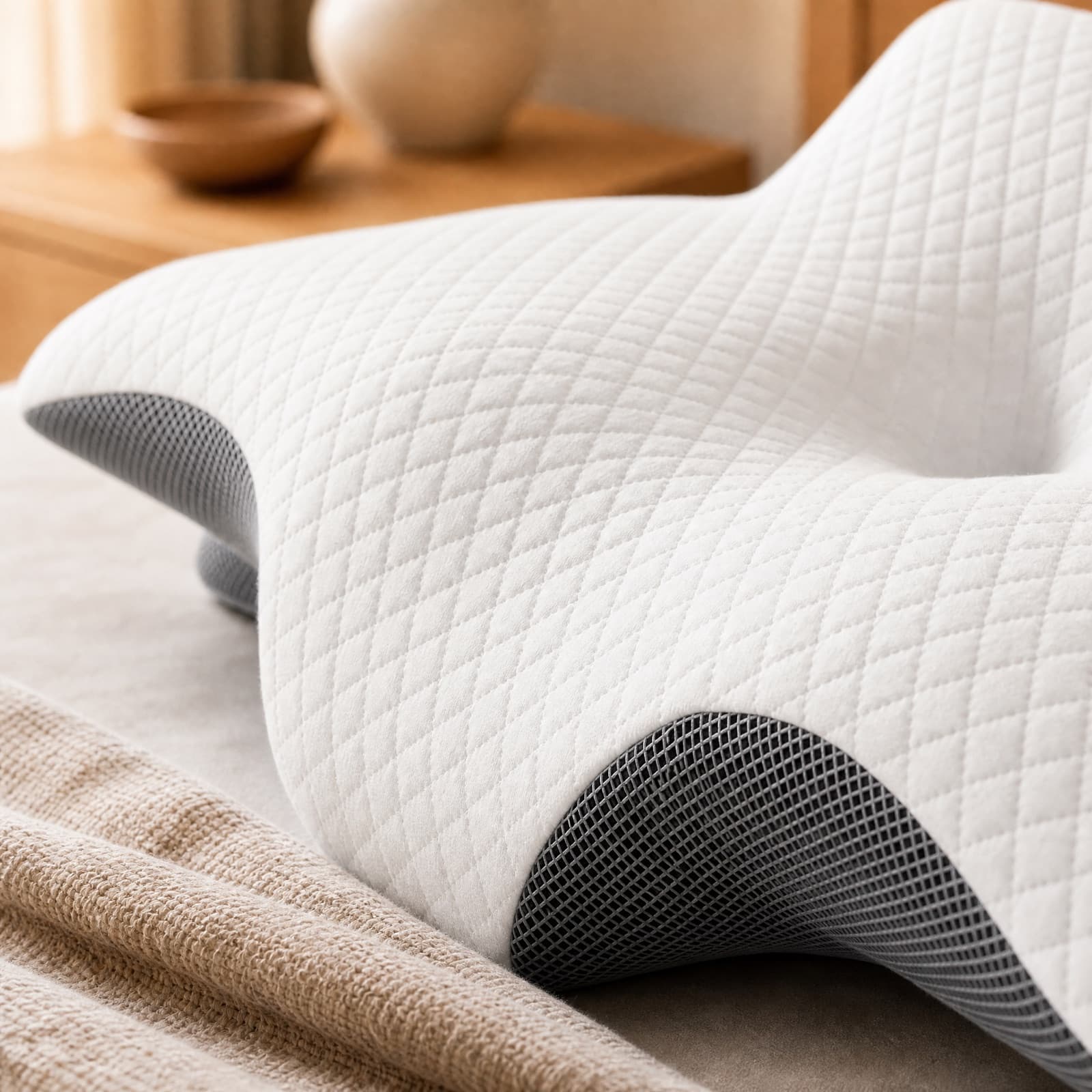 Gros plan sur le contour ergonomique et le mesh respirant
