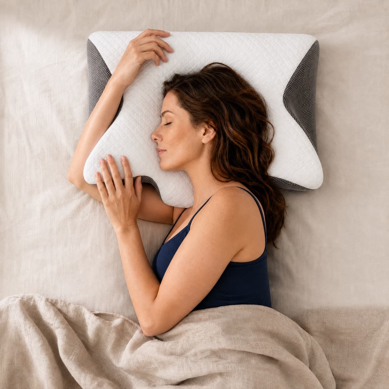 Dormeuse sur l'oreiller Nuage, on your side