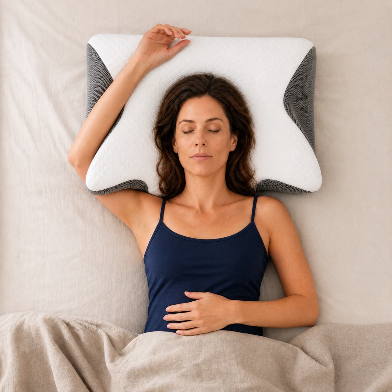 Dormeuse sur l'oreiller Nuage, on your back